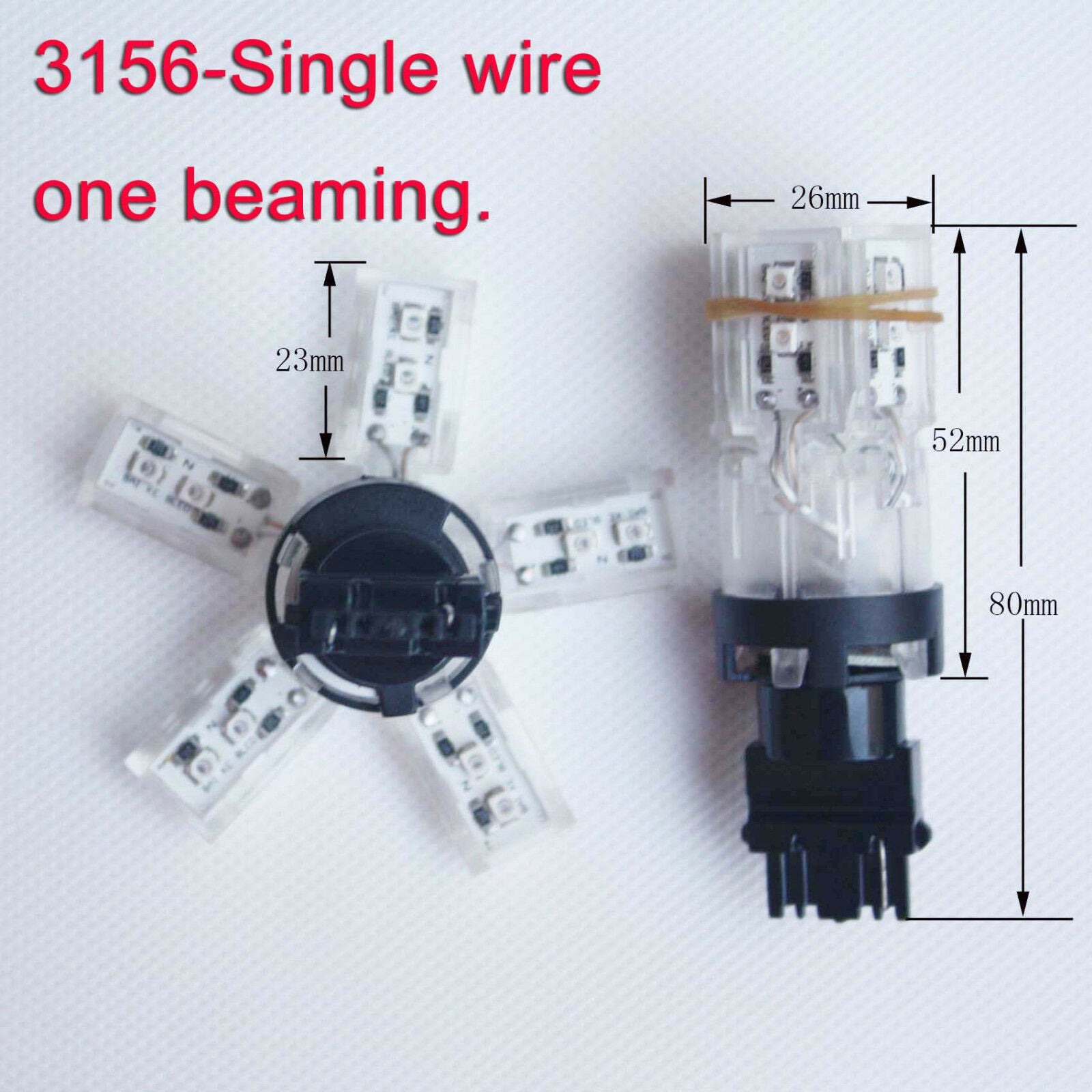 3156 LED Spider 5-ARM Car auto Turn Signal Lamp 40SMD P27W White 6000k Bulb
