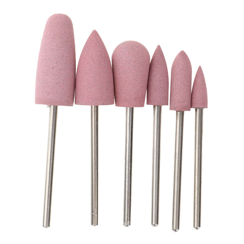 6pcs Silicone Nail Art Drill Bit 3/32â€™â€™ Cuticle Cleaner Electric Files Manicure