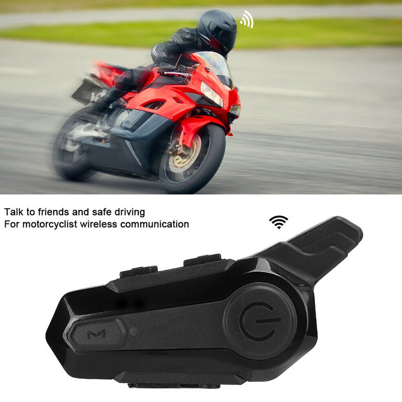 Bluetooth 5.0 Motorcycle Helmet Intercom Headset Interphone Speaker Headphone