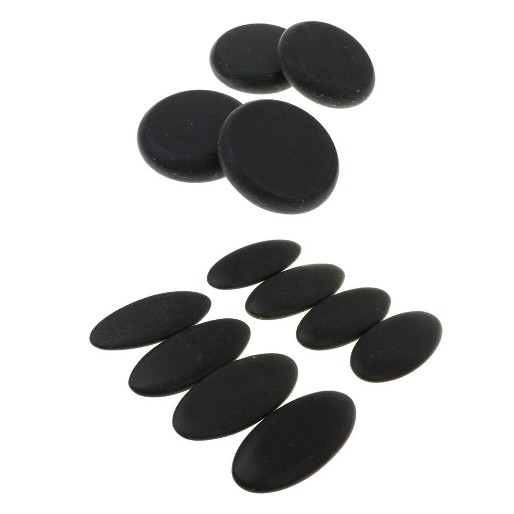 Set of 12 Hot Spa Rock Basalt Stones Massage Therapy Salon Pain Relief