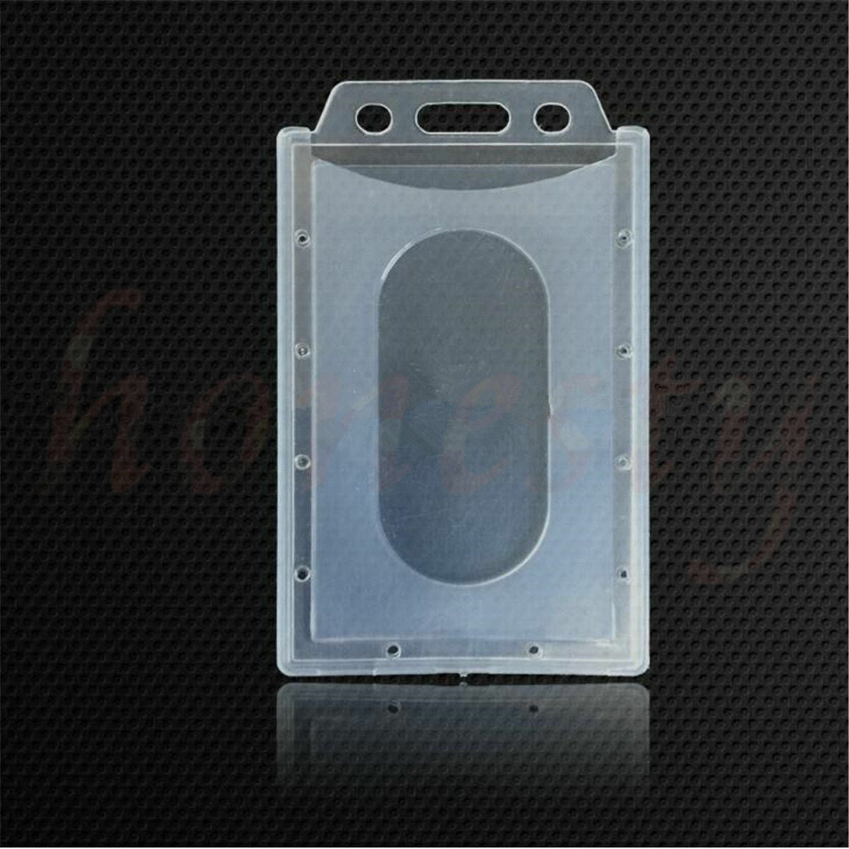 5Pcs Vertical Hard Plastic ID Badge Holder Card Multi Transparent  Office Travel