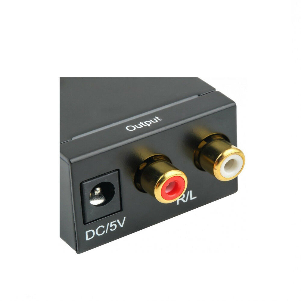 Digital Optical Coax Toslink To Analog Converter Adapter RCA L/R Stereo Audio S