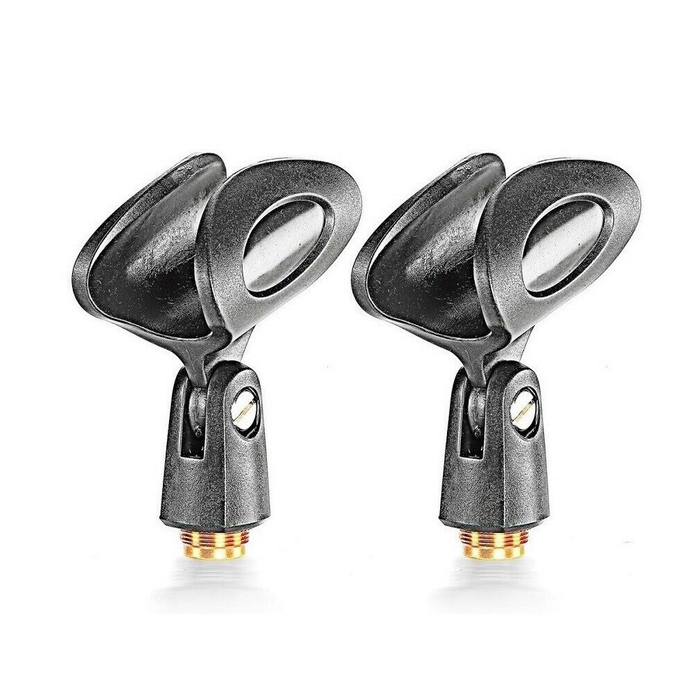 Dynamic Microphone Clip Clamp Holder with 5/8" Male to 3/8" Female Nut Adapters