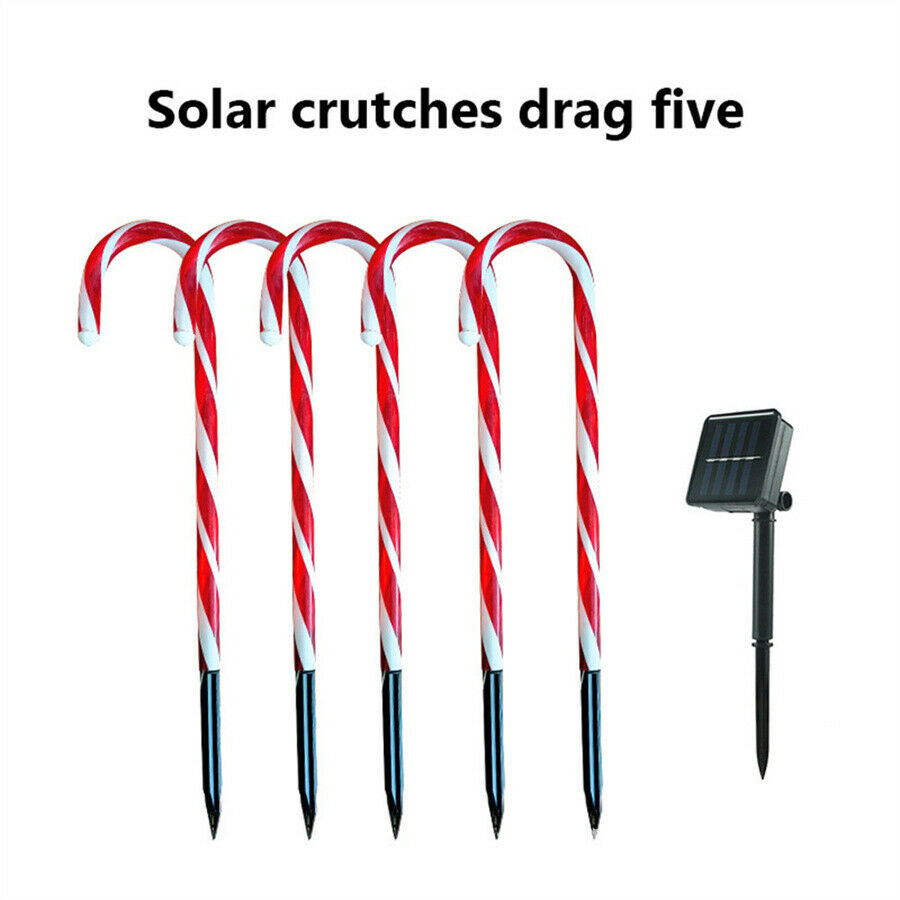 Christmas LED Decoration Lamp Garden Yard Candy Cane Walkway Light Solar Powered