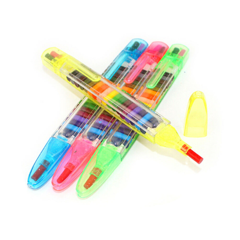 2Pcs Children Crayon Multicolor Nontoxic Washable Safety Pen Kids Drawing.l8