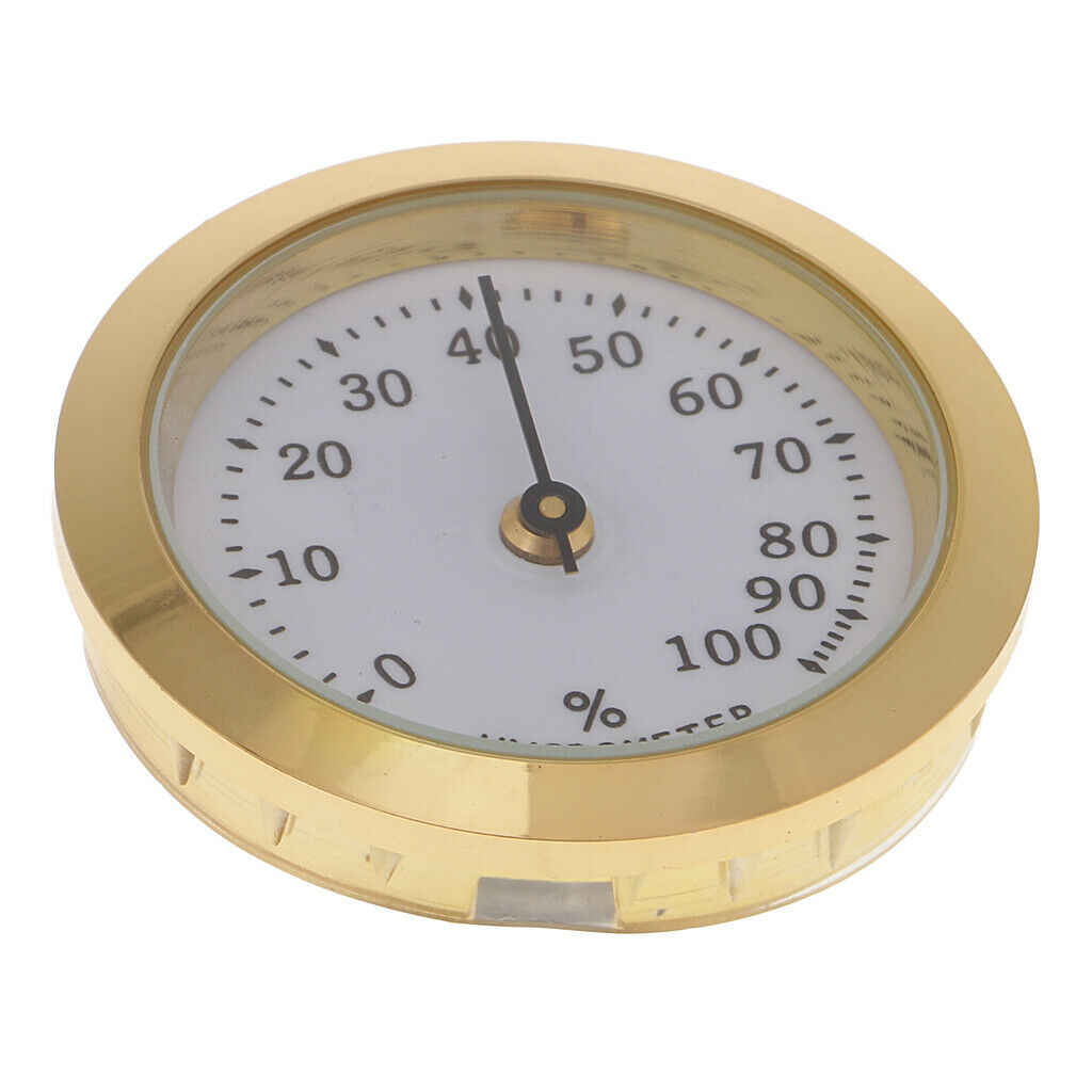 Set of 2 36mm Metal Cigar Hygrometer Cigar Humidor Humidifier Box Mechanical