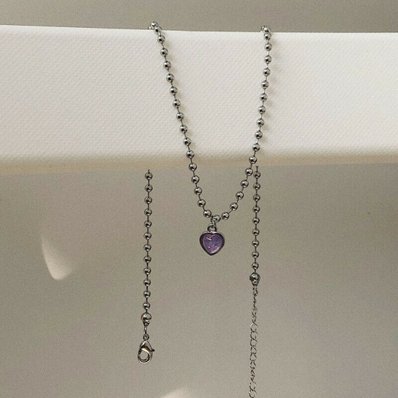 Love Heart Pendant Chain Necklace For Women Girl Friends Halloween Jewelry Gi Qx