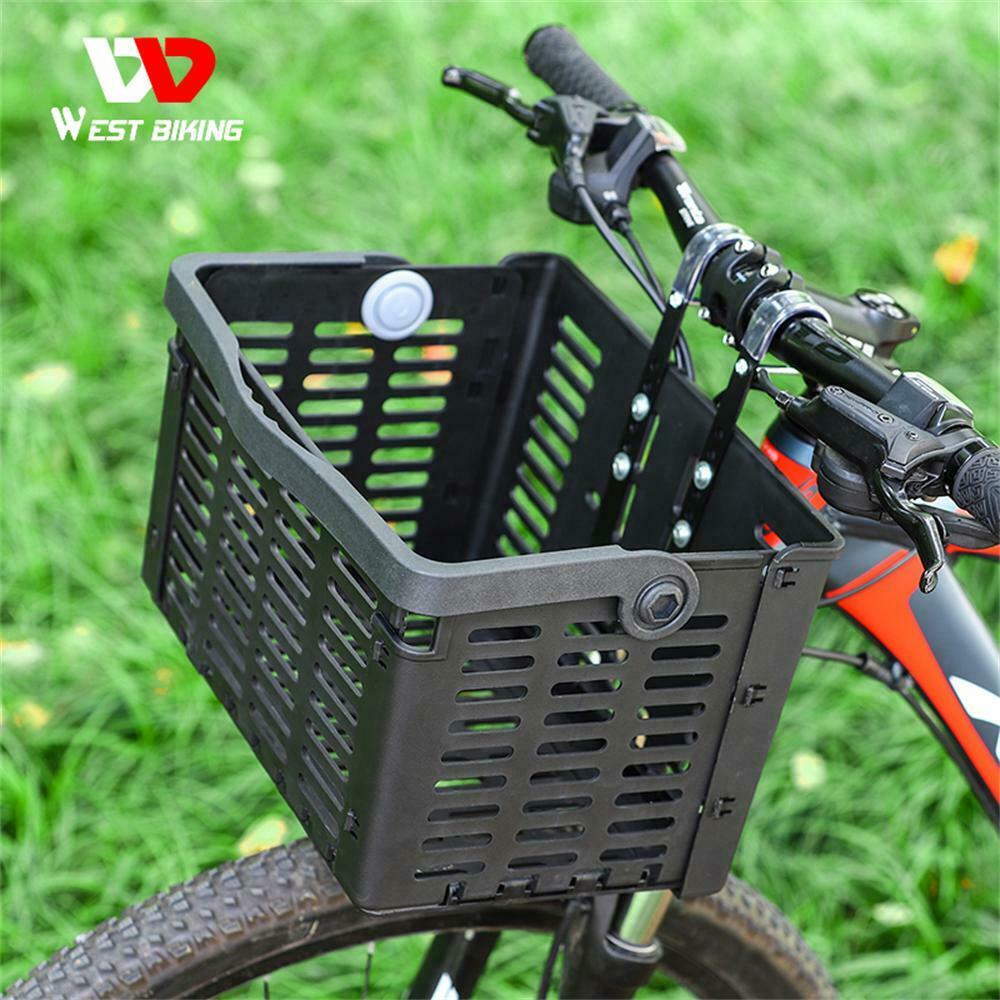 Bicycle Front Foldable Basket Riding Rear Pannier Quick Release Shopping Casing
