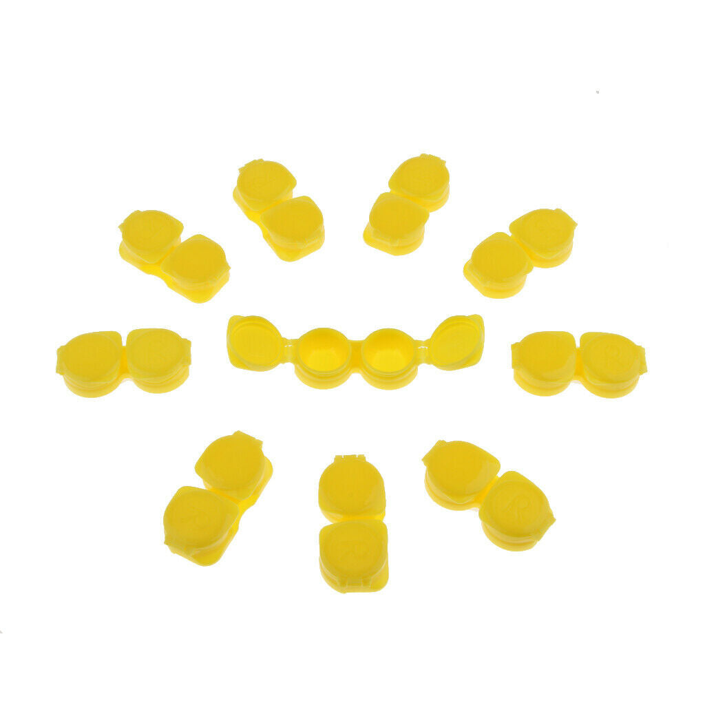 10 Pieces  Travel -top  Eyes Container Storage Cases - Yellow, as described