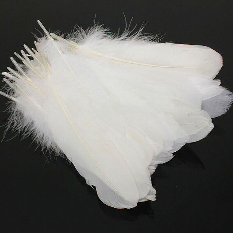 50X White Natural Goose Feathers Party Crafts DIY Decoration 6-8inch/15-20cm Kit
