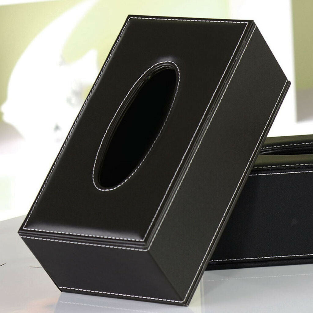 Pu Leather Tissue Box Cover Holder Decorative Vanity Countertops Tables