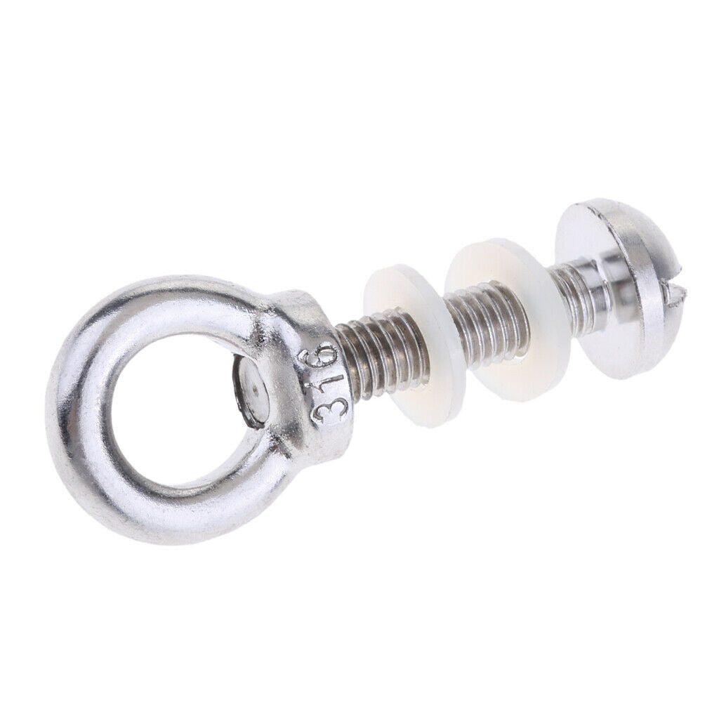 M6 6mm x 62mm Stainless Steel Eye Bolt Nut & Washer with Ring Marine Grade