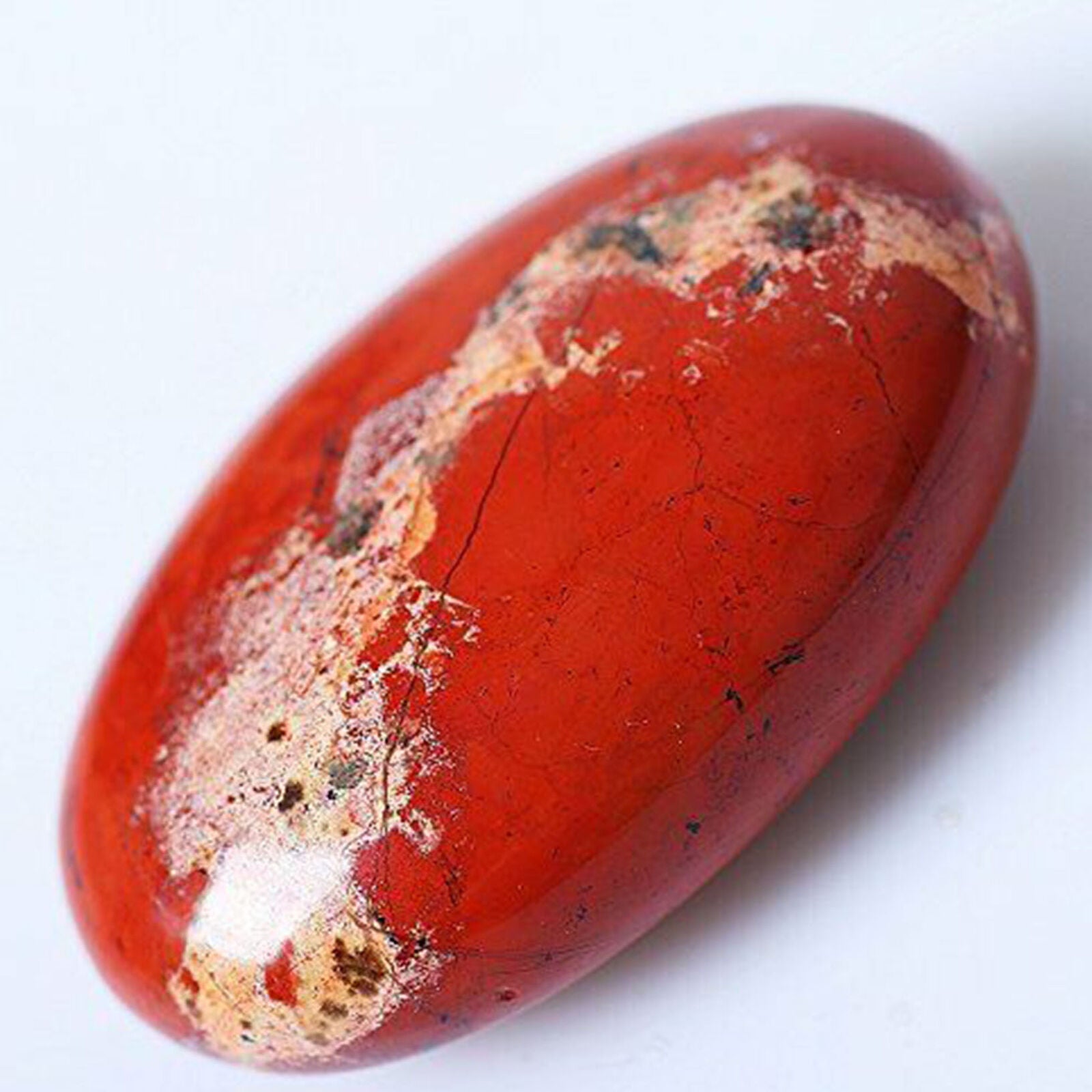 Natural Red Jasper Palm Rock Stone Crystal Healing Reiki Polished Agate Decor