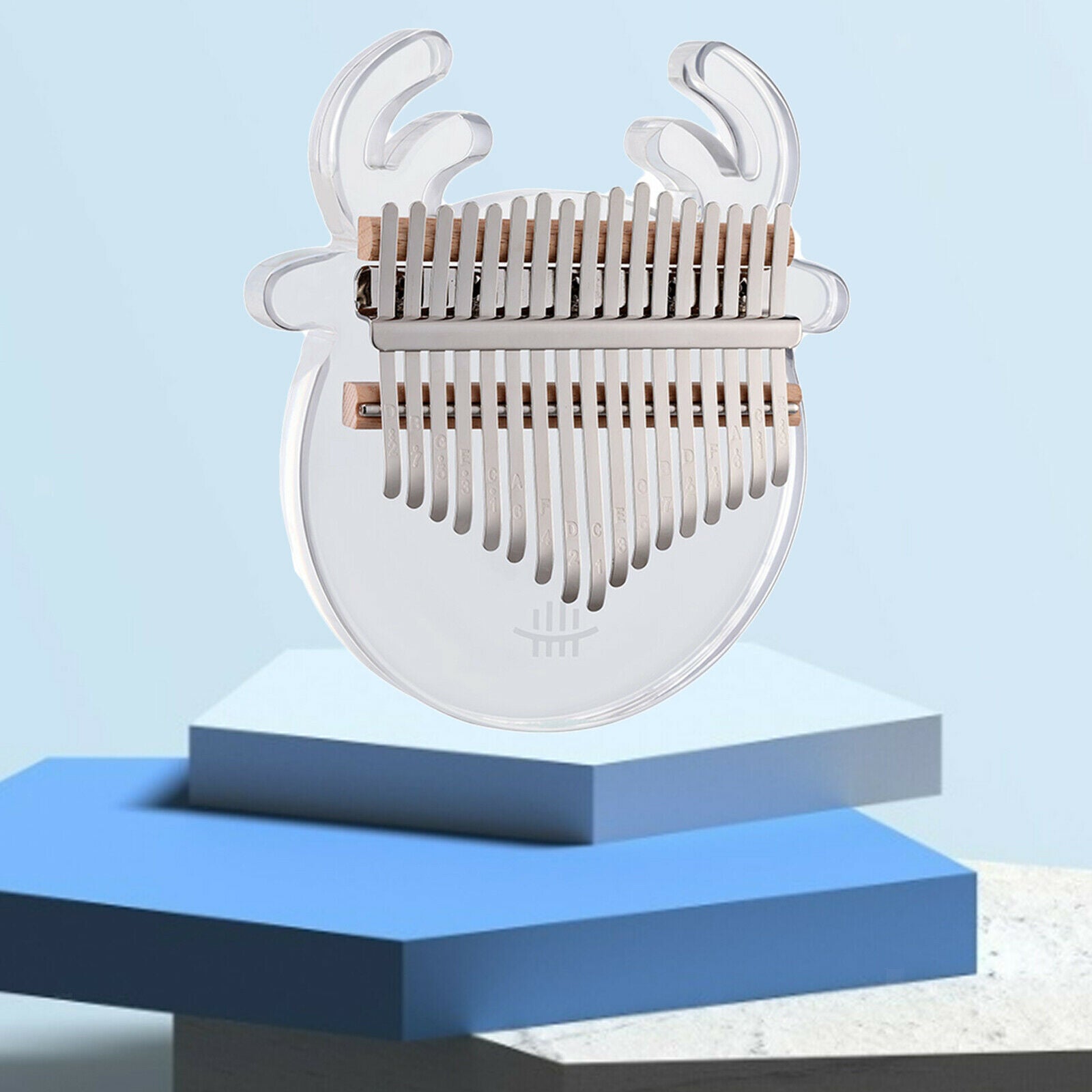 Kalimba Thumb Piano 17 Keys Animal-shaped Acrylic for Child Transparent Deer