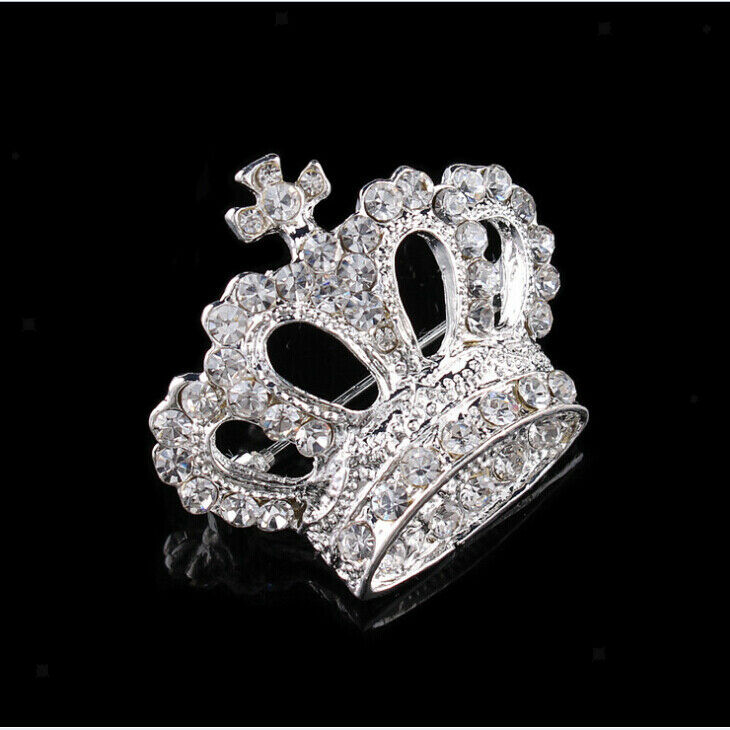Crystal Rhinestone Victoria King Queen  Wedding Bridal Brooch Pin Gift