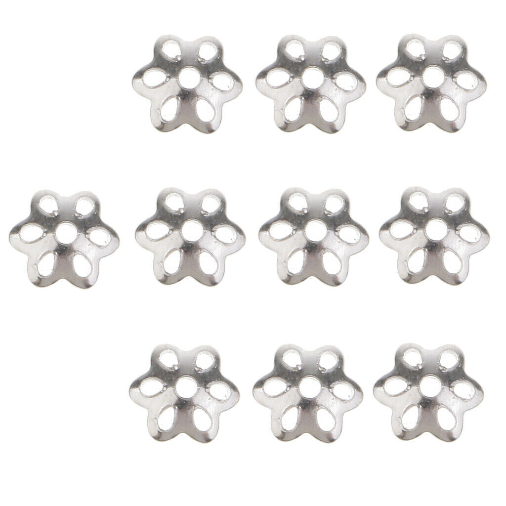 10pcs Filigree Flower Bead Caps
