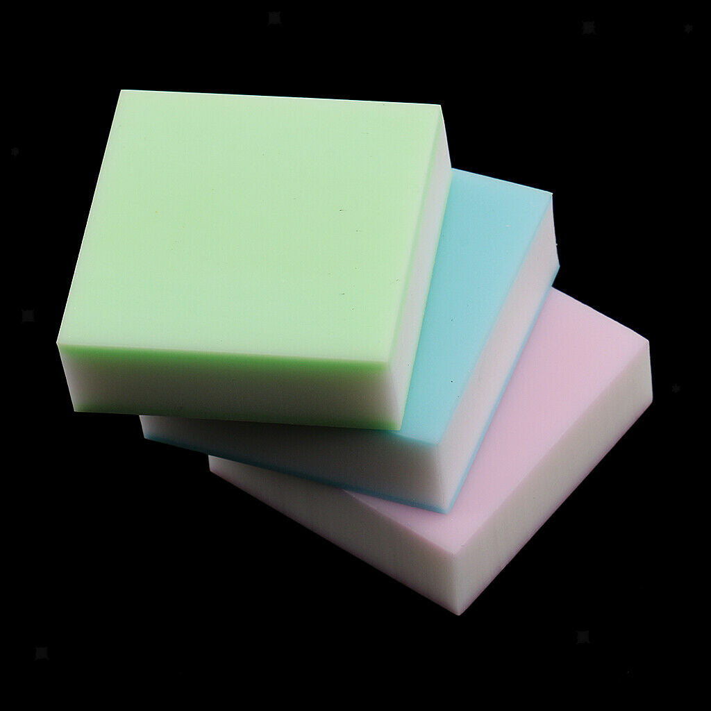 3pcs Multicolored Square Carving Rubber Stamps Carving