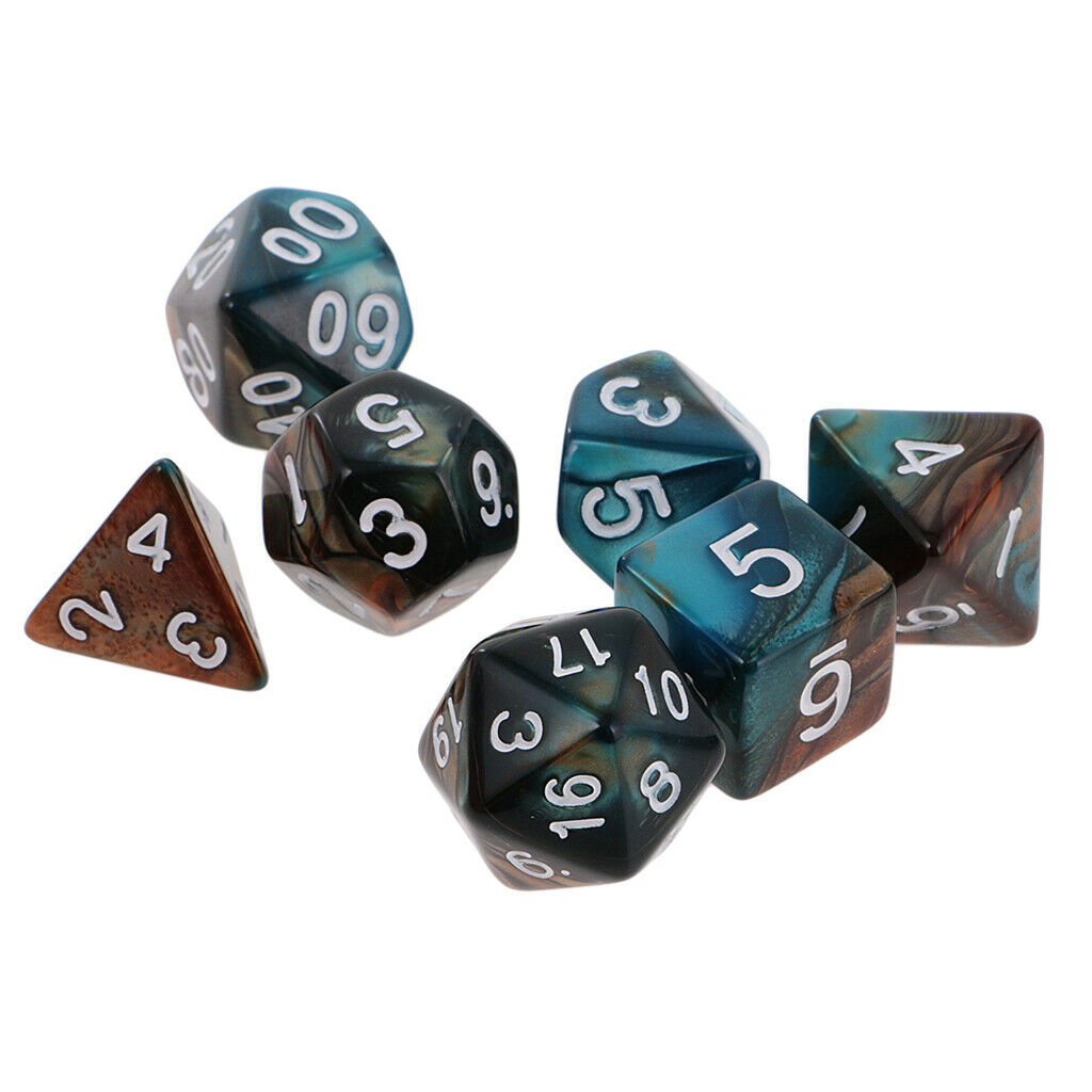 7PCS Polyhedral Dice 16mm For  DND RPG MTG Table Game