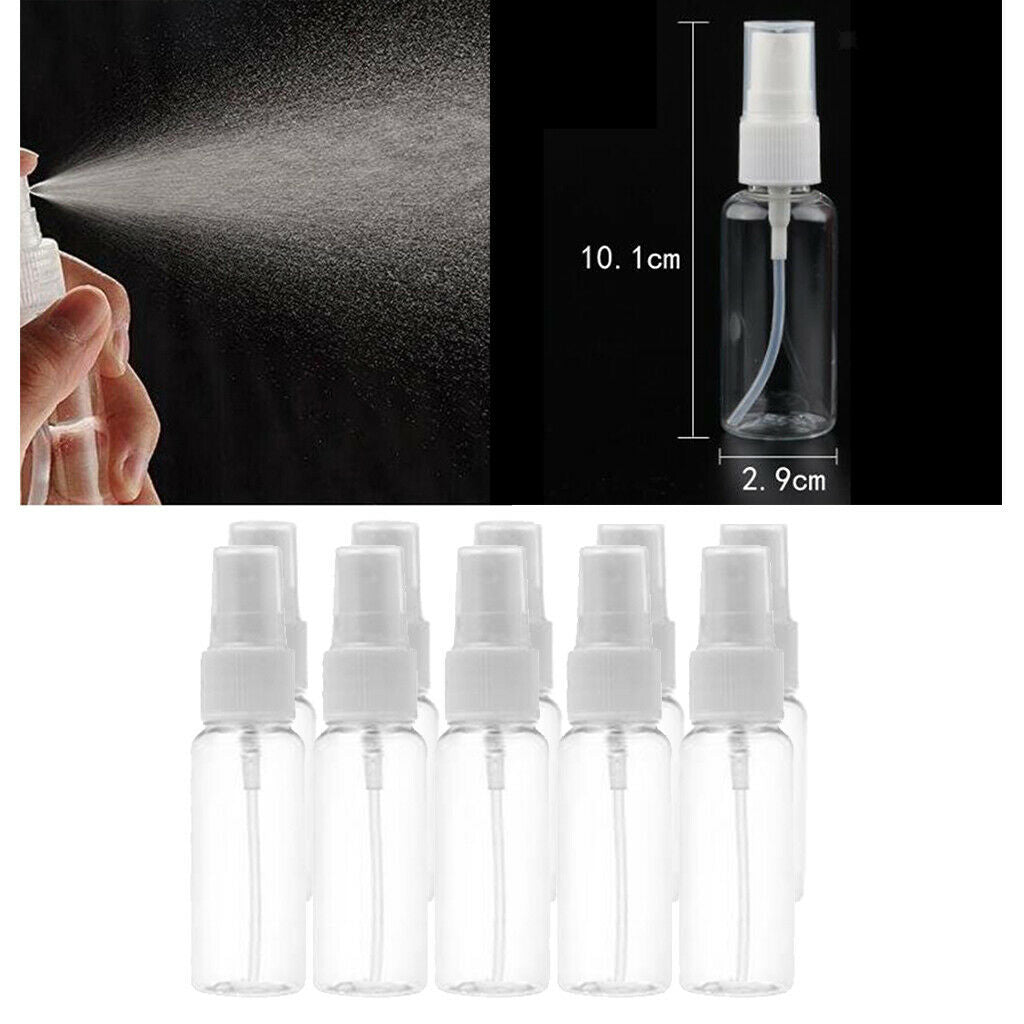 5 Portable Clear Spray Fine Mist Cosmetic Bottles Reusable for Perfumes 30ml