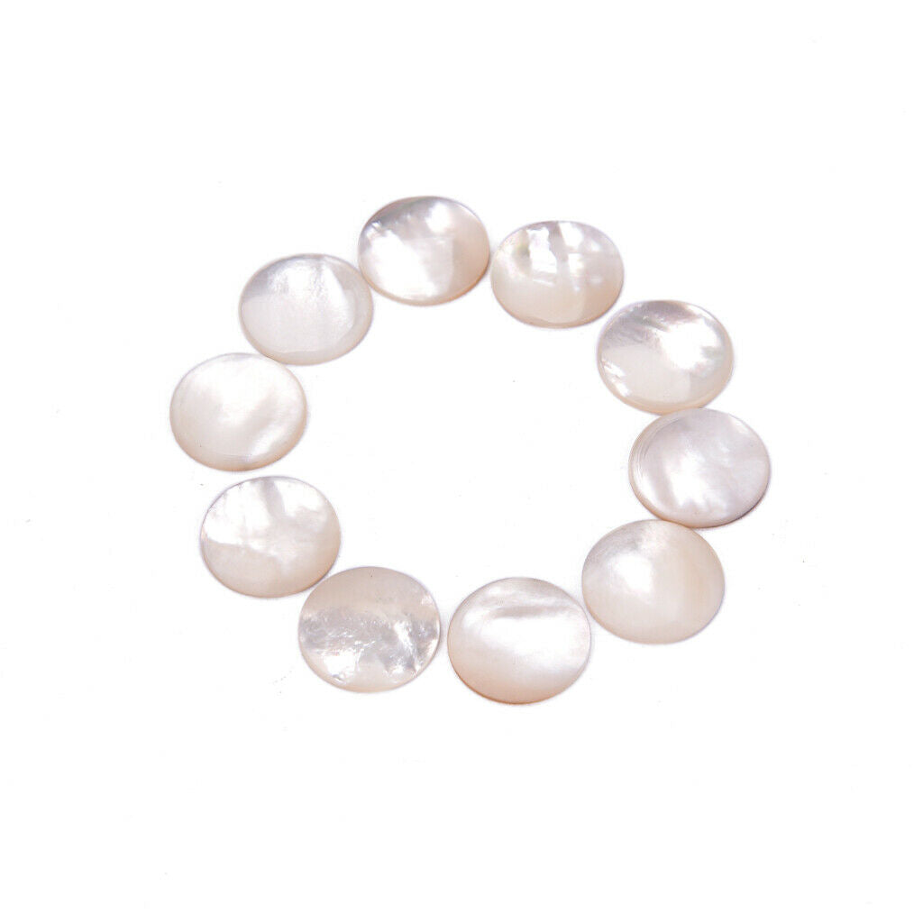 10 Pieces White Shell Guitar Knob Marking Repair Parts