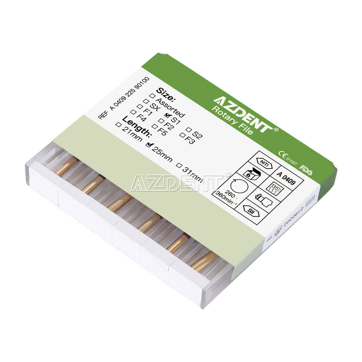 10X Dental Rotary Heat Activated Canal Root Endodontic Files Engine Use 25mm,S1