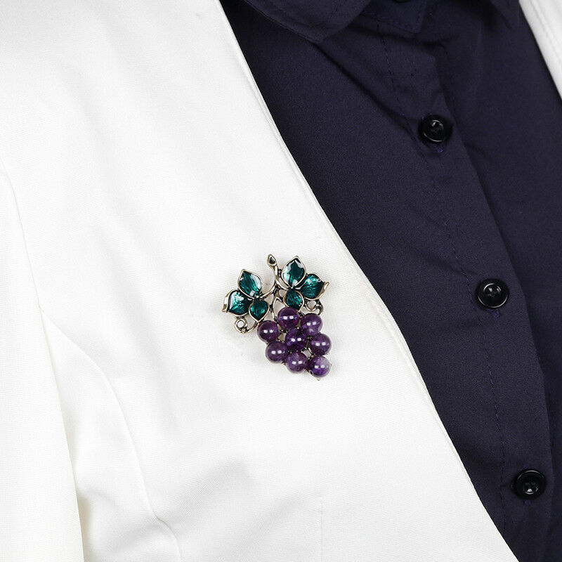 Purple Enamel Grape Brooch Pin Banquet Weddings Party Brooch Gifts Women .l8