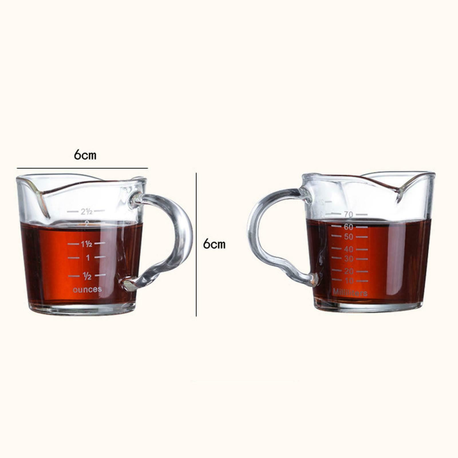 Glass Measuring Cup Jigger Ounce Mug for Tea Wine Drink Shaker Milk Coffee