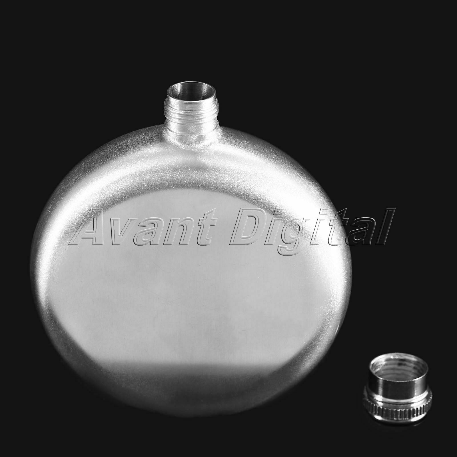 5oz Round Hip Flask Portable Stainless Steel Liquor Whiskey Wine Alcohol Cap