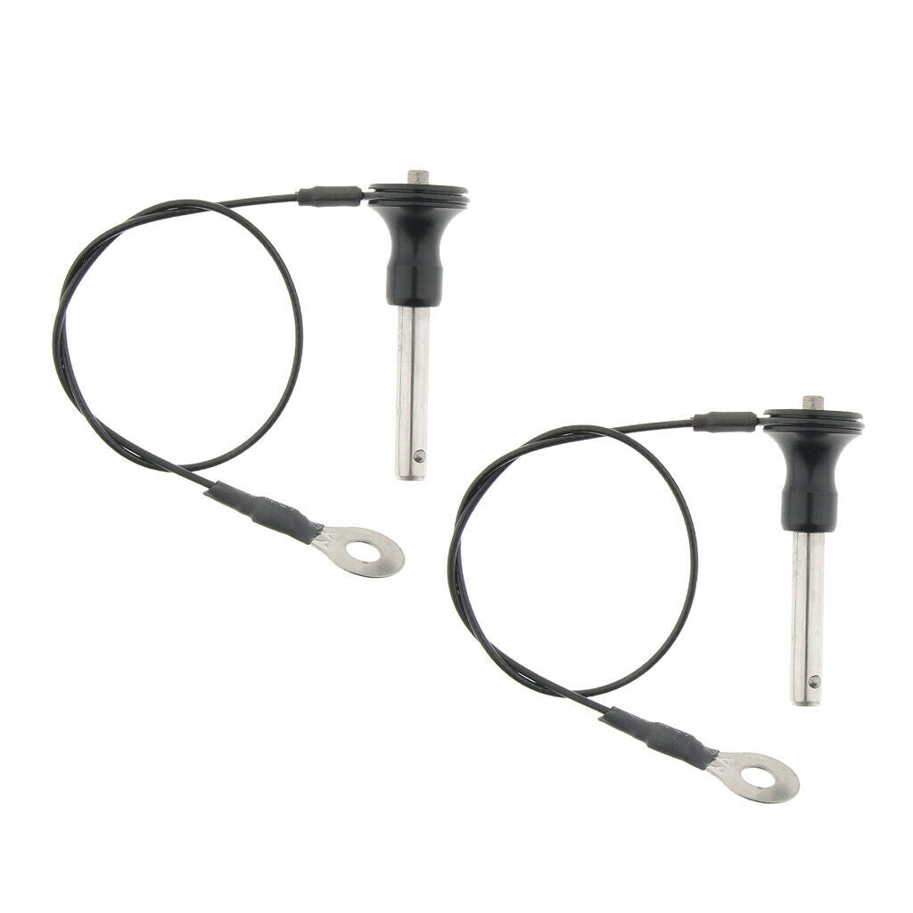 2Pcs Ball Lock Quick Release Pin Push Button Fasteners Pin with Lanyard