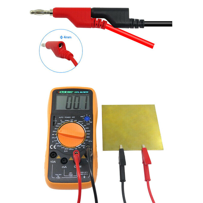 Stackable Banana Plug to Copper Alligator Clip Multimeter Test Leads Probe W.DD