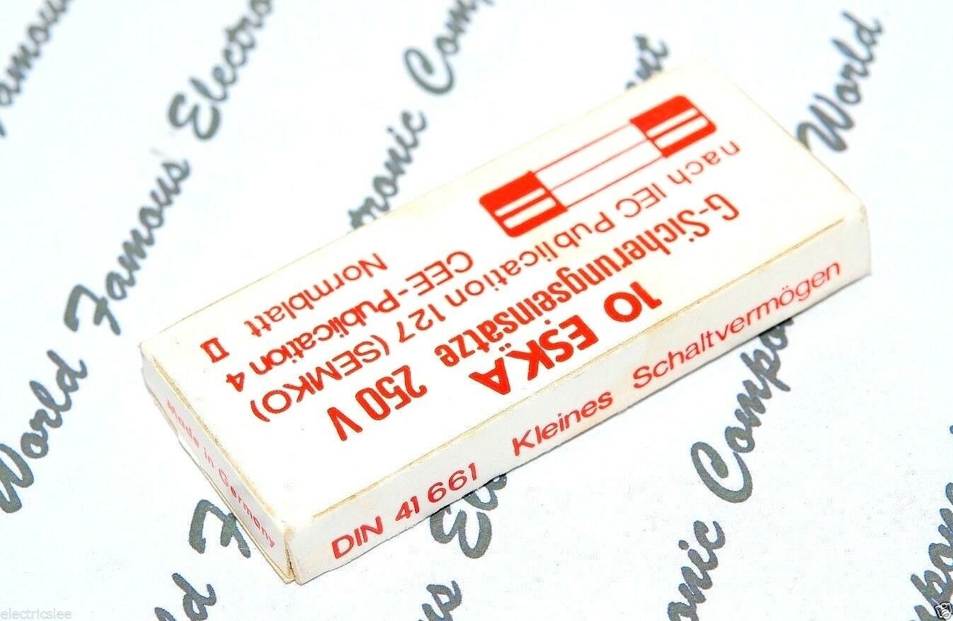 10pcs - ESKA  (F) 4A 250V 5x20mm Glass Fuse - For Audio