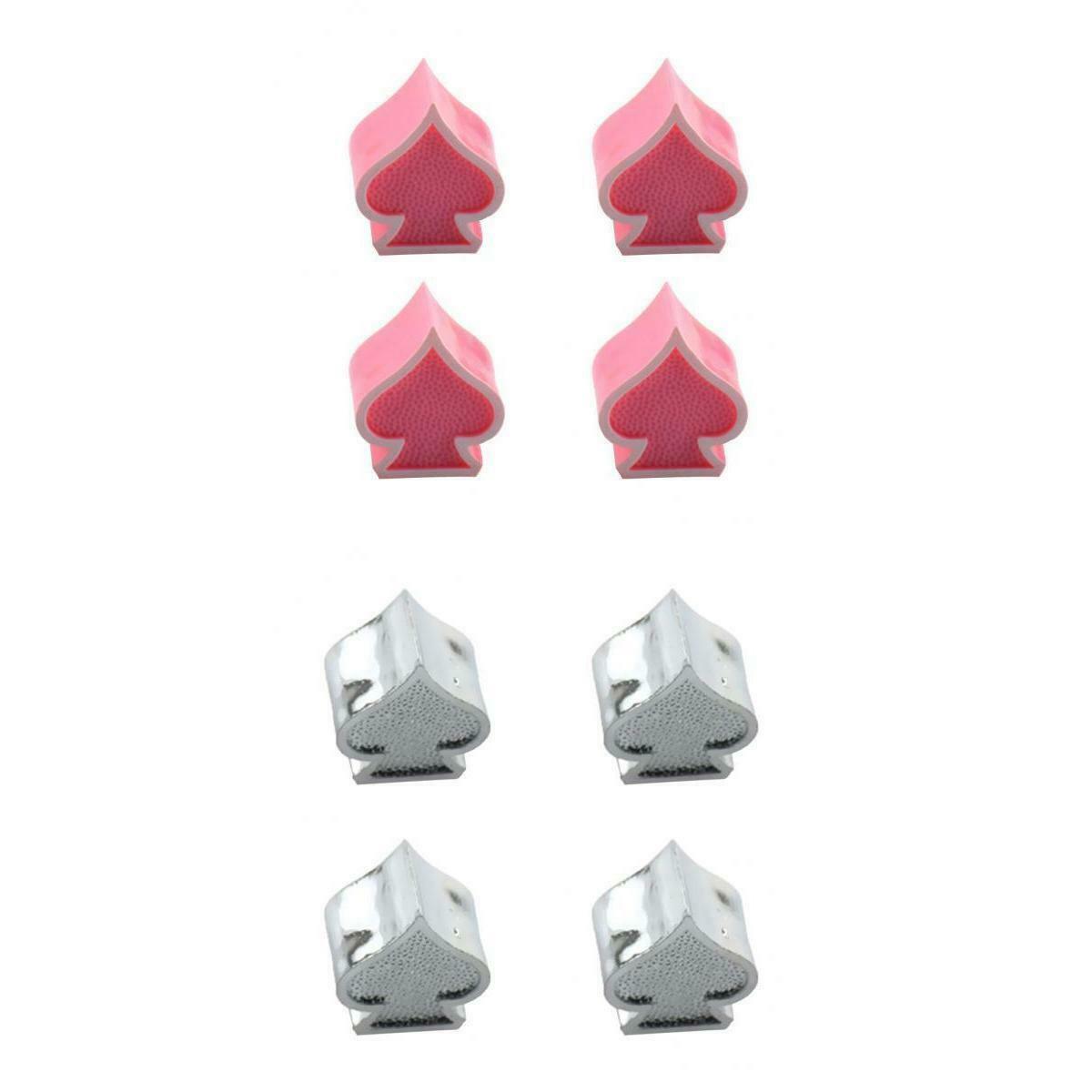 8X Car Custom Ace of Spades Wheel Tire Air Valve Stem Cover Caps Pink Sliver