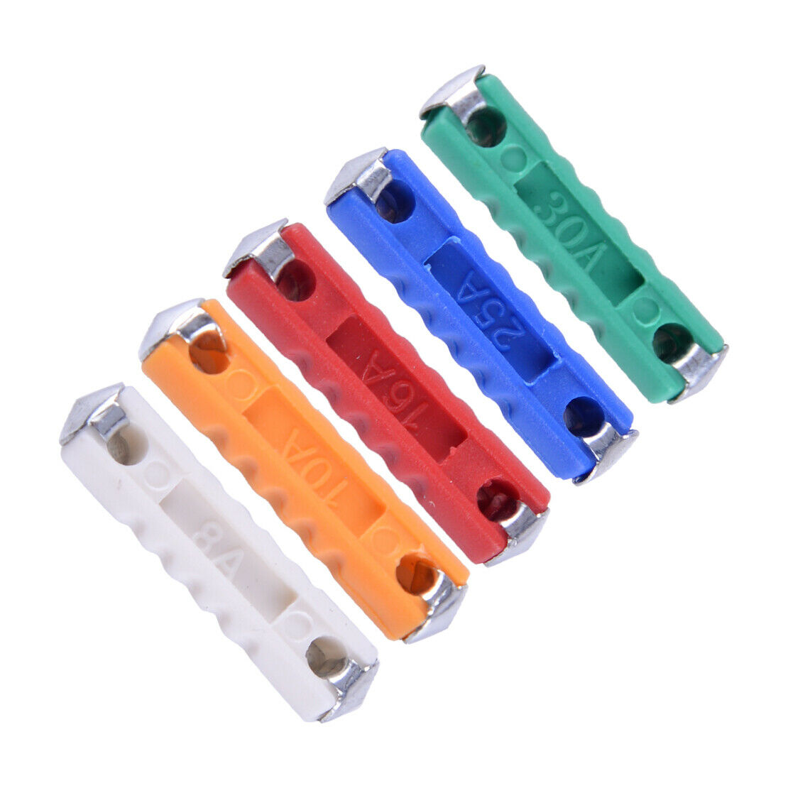 200pcs/box Car Fuse Kit White 8A Orange 10A Red 16A Blue 25A Green 30A as
