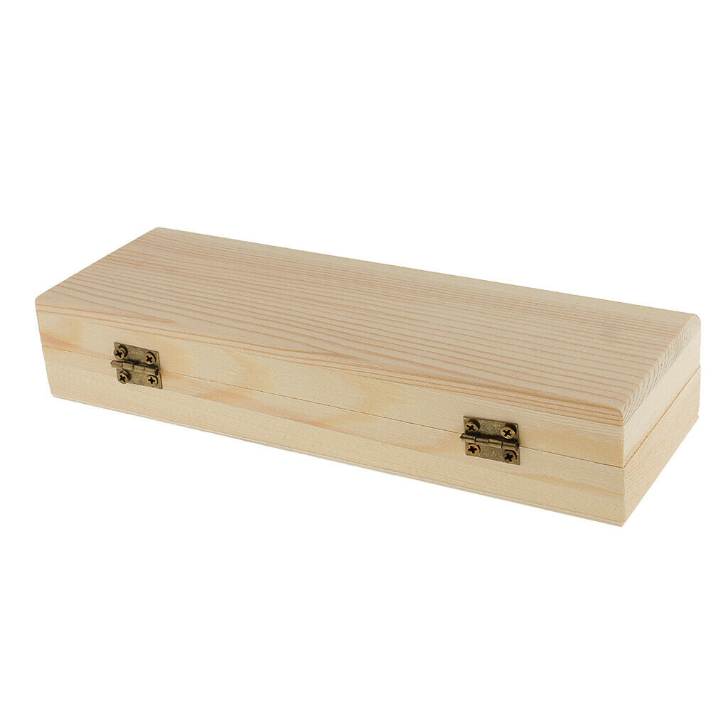 Blank Rectangle Unfinished Wooden Jewelry Gift Box Case for Kids DIY Crafts -