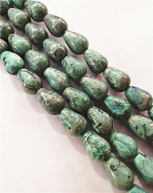1 Strand 14x10mm Blue Crazy Lace Agate Teardrop Spacer Loose Beads 15.5" HH7866