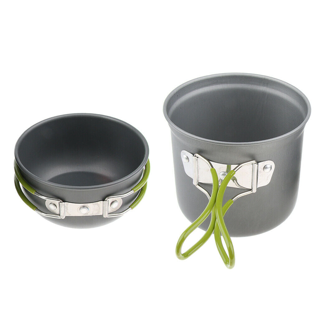 Portable Outdoor Cookware Camping Picnic Cooking Bowl Pan Pot Set Small
