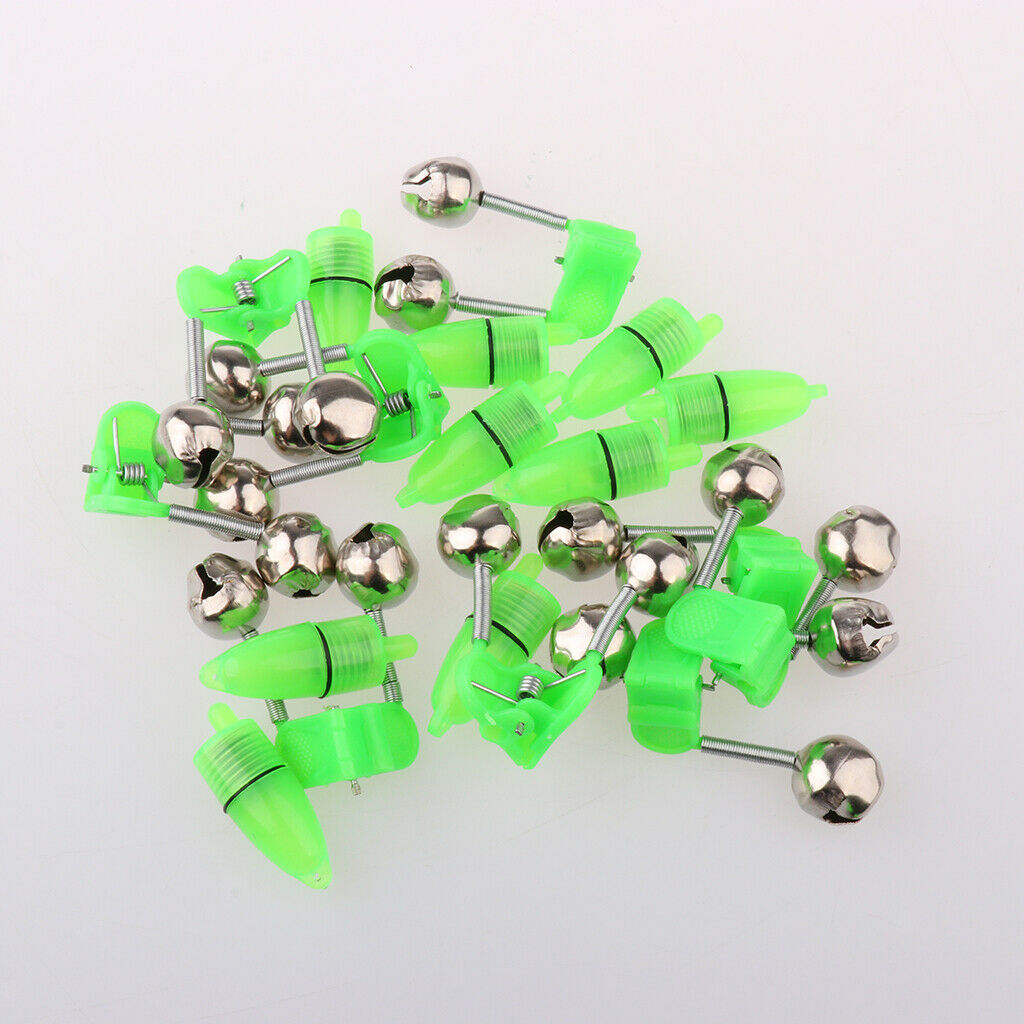 40x LED Light Bite Lure Double  Twin Extra Loud Alarm Bells Night Fishing
