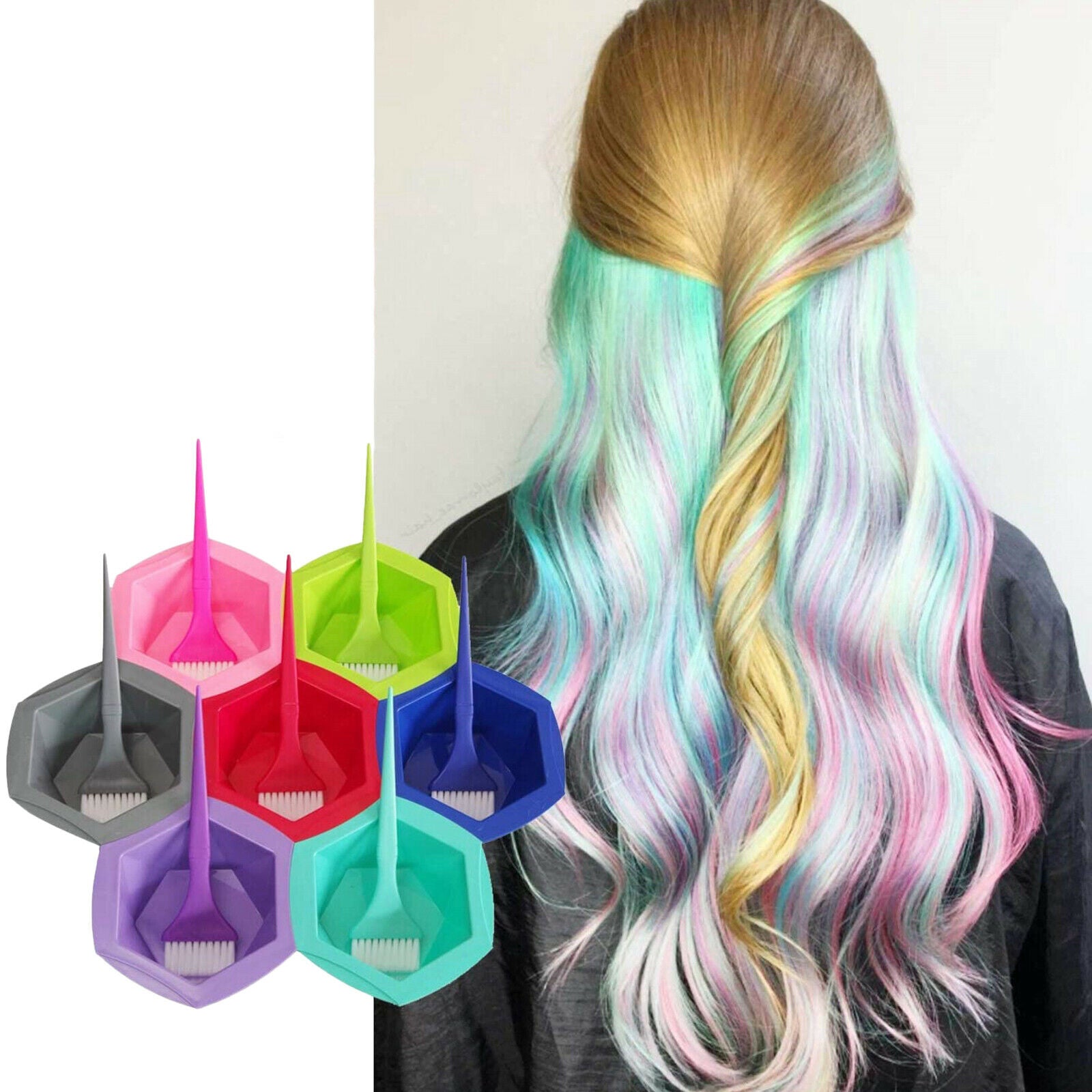 Women Man Hair Color Bleach Dye Brush Mixing Bowl Combo Kit Set Tool Salon