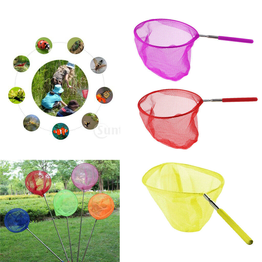 Set of 3 Kid Telescopic Butterfly Fishing Net Extendable Outdoor Exploration
