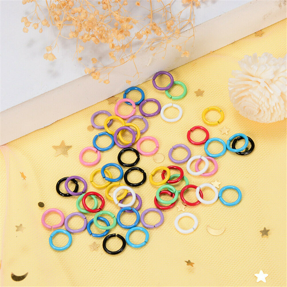 100 Mix Lot Multicolor Painted Closed Jump Rings DIY Jewelry Making Findings 8mm
