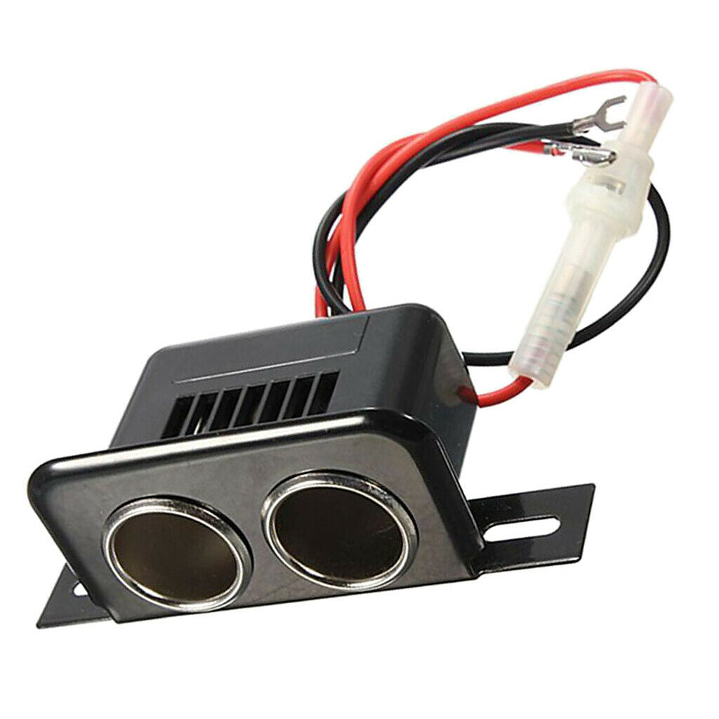 12VDC Car Motorbike Tractor Boat Cigarette Lighter Double Socket Plug 10A