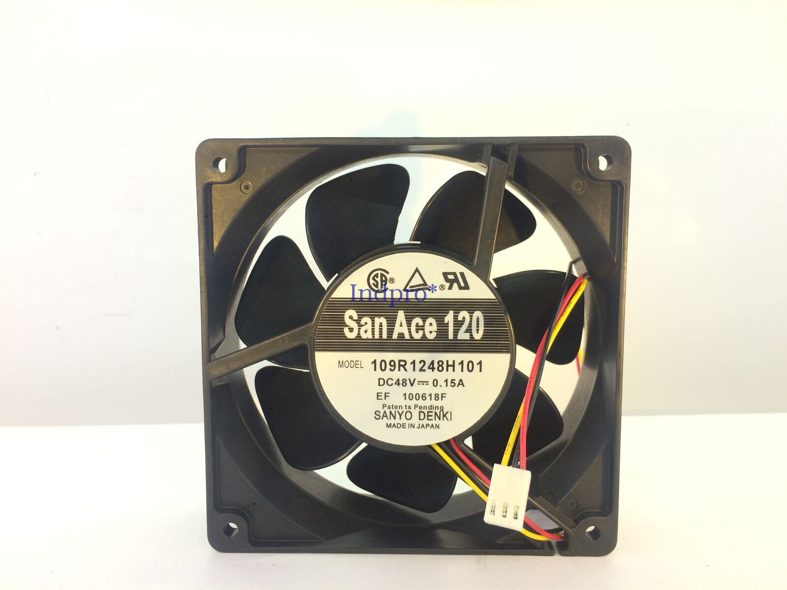 For Sanyo 109R1248H101 Server Square Fan DC 48V 0.15A 120X120X38mm 3wire 3-pin