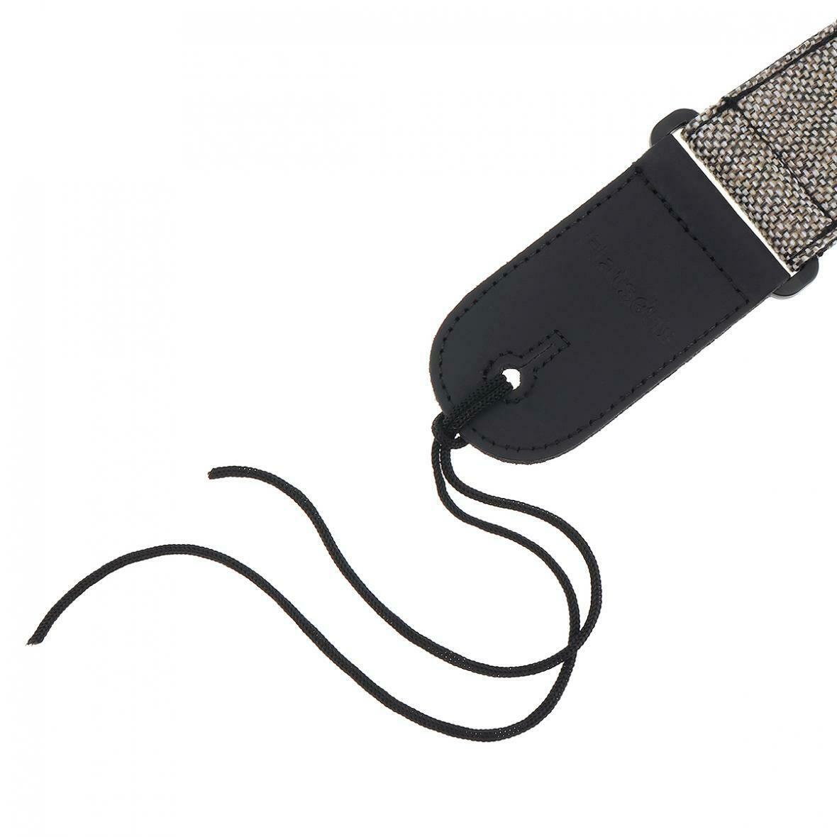 Guitar Strap PU Leather Head Cotton&Linen Double Fabric with Plectrum Pocket