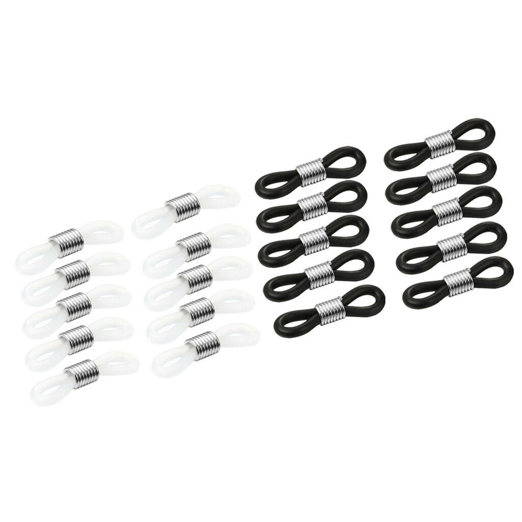 20pcs Silicone Eyeglass Chain Ends Rubber Ends Eyeglasses Strap Holder