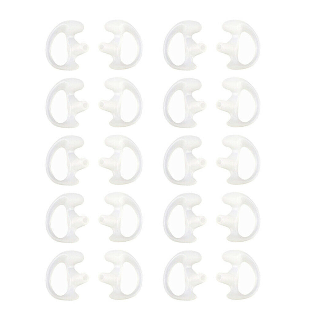 20x Clear Silicone Earbud for Walkie Talkie Covert Acoustic Tube Earpiece