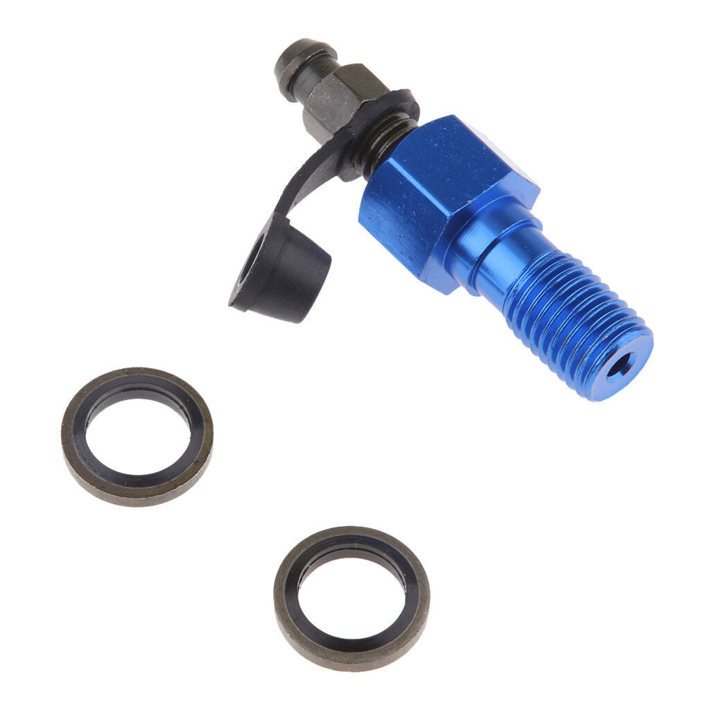 Blue Brake Caliper 10mm M10 x 1.25mm Banjo Bolt Bleed Nipple for Suzuki