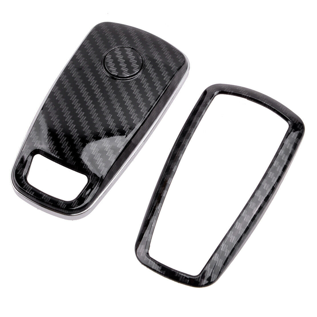 1x Carbon Fiber Style Remote Key Case Shell Fob Fit For Audi A5 Q5 Q7 S5 17-20