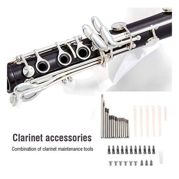 1 Set Clarinet Repair Parts Screws Pads for Wind Woodwind Accessories