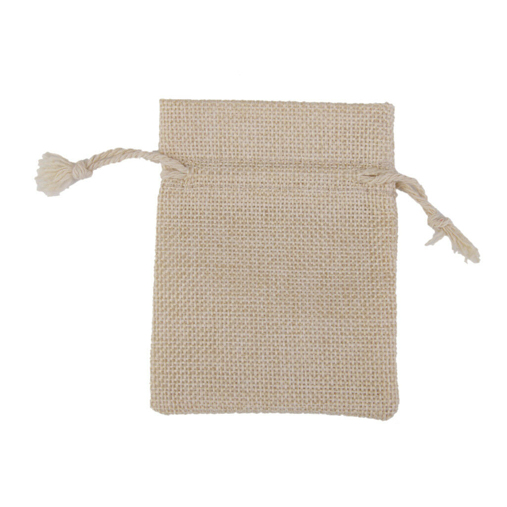 20pcs Small Natural Linen Pouch Drawstring Burlap Jute Sack Jewelry Gift Bag
