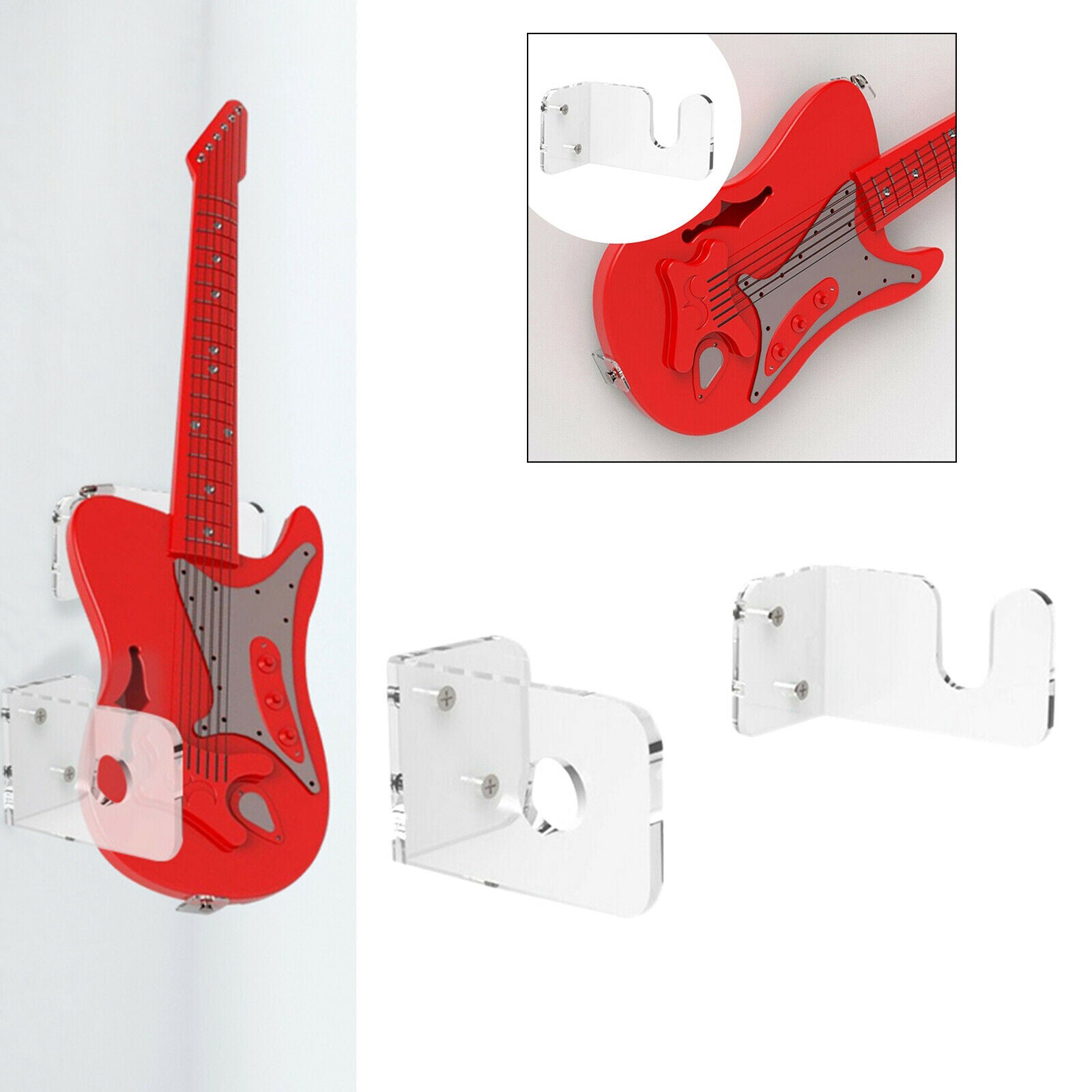 2pcs Swing Guitar Hanger Holder for Bass Mandolins Ukuleles Home Studio